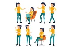Woman Set Vector. Modern Gradient Colors. People Different Product Image 1
