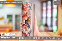 3D Seamless Sublimation Skinny Tumbler Wrap| 20oz | Png Product Image 2