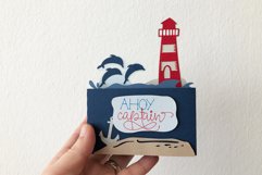 3D Nautical Card SVG | Summer SVG Box Card SVG Product Image 2