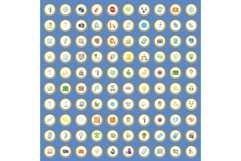 100 it business icons set cartoon vector Product Image 1