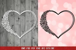 Heart Frame SVG,Heart Flower,Valentine Heart,Heart Paper Cut Product Image 1
