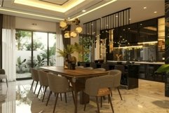 Modern luxury dining room interior with nature view Product Image 1