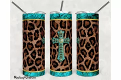 Leopard 20oz Skinny Tumbler Design Sublimation PNG Product Image 1