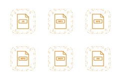 Set Of File Formats Icons Product Image 1