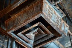 Rusty industrial ceiling ventilation system hanging showing Product Image 1