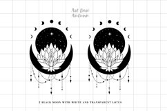 Moon svg Lotus mandala clipart Moon phases svg Crescent moon Product Image 2