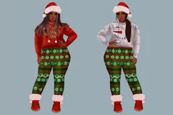 African Amrican girl clipart, Plus size girl clipart, Xmas Product Image 5