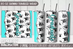 Graduation Sublimation Tumbler Wrap| 20oz Skinny Tumbler Png Product Image 1