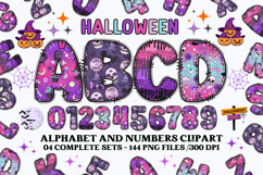 Halloween Alphabet png clipart, halloween letters doodle Product Image 1