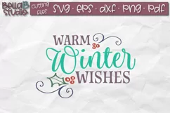 Warm Winter Wishes SVG, Winter Svg File, Christmas Cut File Product Image 2