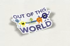 Out Of This World Alien Space Sticker svg file | png file | Product Image 9