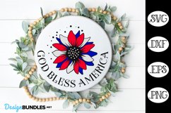 4th Of July Sunflower God Bless America SVG, Patriotic SVG Product Image 1
