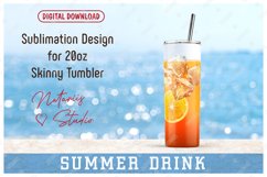 Realistic Iced Orange Drink Pattern for 20oz SKINNY TUMBLER. Product Image 1