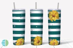 Sunflower Tumbler | Striped Skinny Tumbler Sublimation Product Image 5