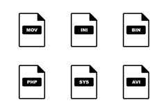 Set Of File Formats Icons Product Image 1