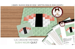 C2C Crochet Quilt pattern - Sushi Nigiri Product Image 1