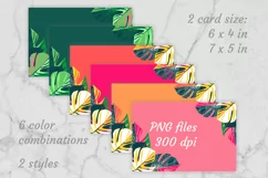 Blank Cards with Monstera Tropical Leaves 24 PNG files Product Image 3