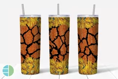 Skinny Tumbler Sublimation Design - Sunflower Leopard Print Product Image 6