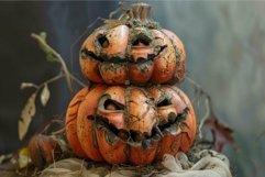 Spooky halloween pumpkin stack decoration Product Image 1