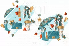 Fall Autumn Leaves Fashion Gold Lipstick Clip Art Product Image 3