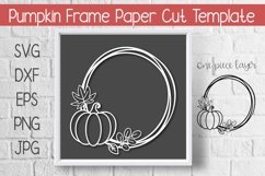 Pumpkin Leaves Circle Frame Paper Cut Template Design Product Image 1