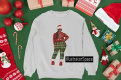 African Amrican girl clipart, Plus size girl clipart, Xmas Product Image 4