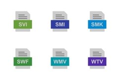 Set Of File Formats Icons Product Image 1