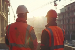 Construction Worker at Construction Site Background Product Image 1