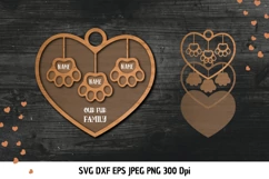 Paws SVG|Our Fur Family SVG|Paw Frame Laser Cut Files Product Image 1