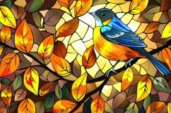 Stained Glass Bird Background Wallpaper Product Image 1