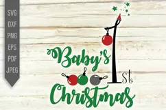 Baby's First Christmas Svg. Christmas Baby Bib Svg. Product Image 2