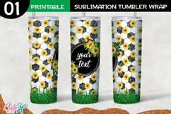 Soccer and sunflower frame 20 Oz. Skinny Tumbler Product Image 2