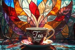 Stained Glass Tea Lover Background Wallpaper Product Image 1