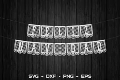 Feliz navidad banner svg, Papel picado banner svg Product Image 2