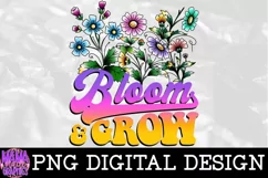 Bloom & Grow Wildflowers Tattoo Sublimation PNG Clipart Product Image 1