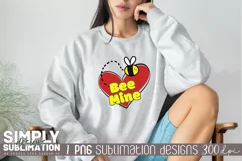 Bee Mine Kids Sublimation Valentines Png T-shirt Design Product Image 2