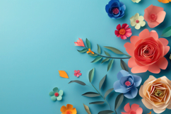 Paper Flowers Background Wallpaper Product Image 1
