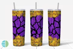 Skinny Tumbler Sublimation Design - Sunflower Leopard Print Product Image 6