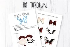 Wings Hair bow template SVG, DIY leather bow template Product Image 3