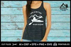 Kayak Logo SVG, Kayak Saying, Life is Better, Kayak Woman Product Image 6