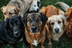 Closeup of a diverse group of dogs Product Image 1
