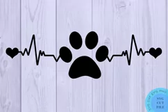 Cute Paw Print Svg Paw Print Heartbeat SVG Cute Pet Svg Dog Product Image 2