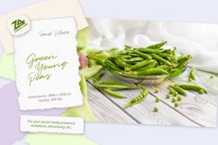 Summer Photo of a young pea. Green pods. Product Image 1