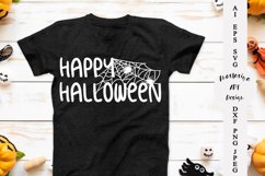 Happy halloween sign with spider web svg, Halloween shirt Product Image 1