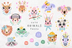 Animal faces clipart. Animal sublimation design Product Image 1