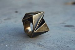 Unique Abstract geometric ring. Generate Ai Product Image 1