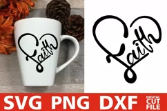 Faith Heart svg, Christian svg, Bible svg, Jesus, sunflower Product Image 3
