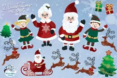 Christmas Watercolor Clipart | Santa Claus PNG and JPG Product Image 1