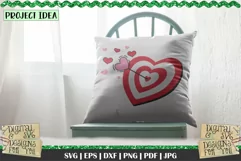 Bull's Eye Heart SVG | Hearts SVG | Valentine design SVG Product Image 3