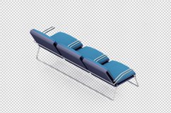 Isometric Arm Chair 3D isolated render Product Image 1